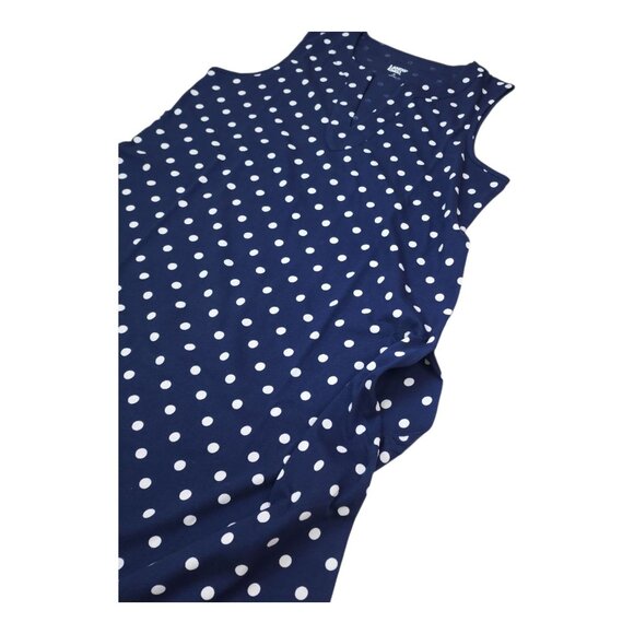 Lands End Womens Polka Dot Sleeveless Cotton Shift Dress Navy White Size M - Picture 3 of 9
